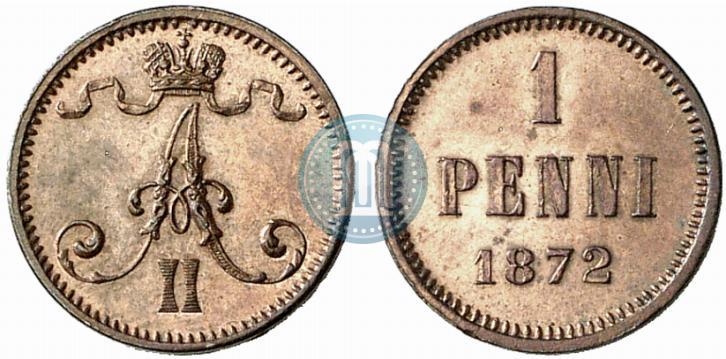 Фото 1 пенни 1872 года  