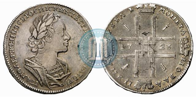 Picture 1 rouble 1723 year  "Portrait in ancient armour"