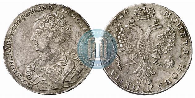 Picture 1 rouble 1726 year  "Moscow type, portrait turned to the left"