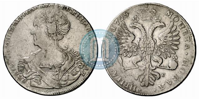 Picture 1 rouble 1725 year СПБ "Petersburg type, portrait turned to the left"