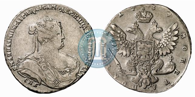 Picture Poltina 1739 year СПБ "Petersburg type"