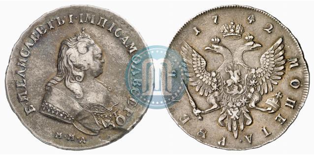 Фото 1 рубль 1742 года ММД 