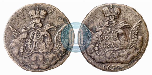 Фото 1 копейка 1756 года  