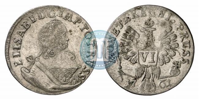 Picture 6 groszy 1761 year  