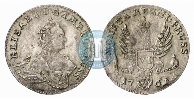 Picture 6 groszy 1761 year  