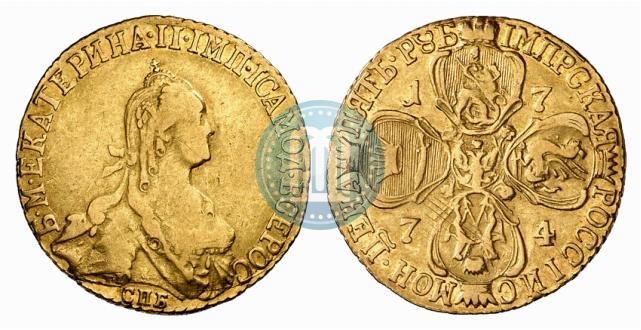 Picture 5 roubles 1774 year СПБ 