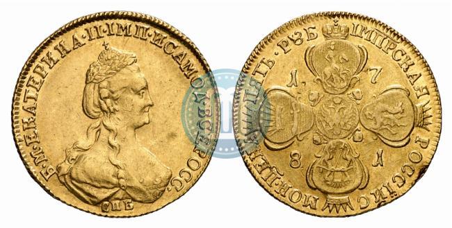 Picture 5 roubles 1781 year СПБ 