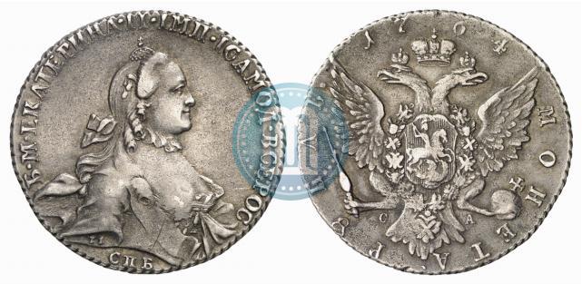 Picture 1 rouble 1764 year СПБ-СА 