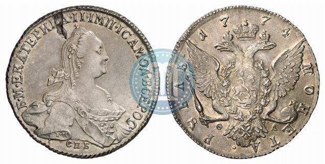 Picture 1 rouble 1774 year СПБ-ФЛ 