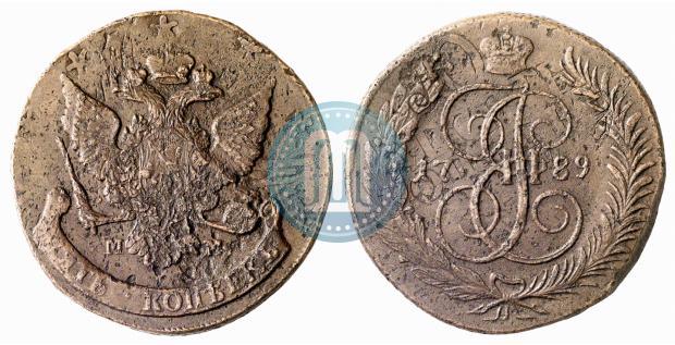 Фото 5 копеек 1789 года ММ 
