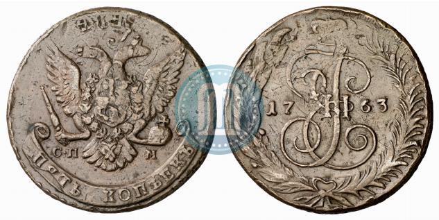 Picture 5 kopecks 1763 year СПМ 