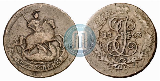 Picture 2 kopecks 1763 year СПМ 