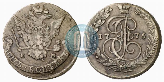 Фото 5 копеек 1776 года ЕМ 