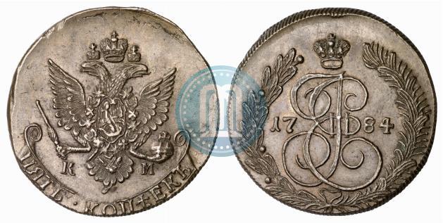 Фото 5 копеек 1784 года КМ 