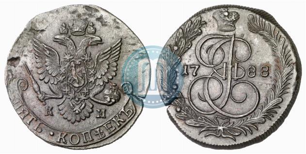 Picture 5 kopecks 1788 year КМ 