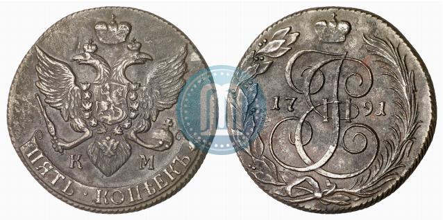 Picture 5 kopecks 1791 year КМ 