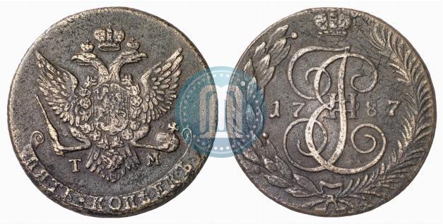 Picture 5 kopecks 1787 year ТМ 