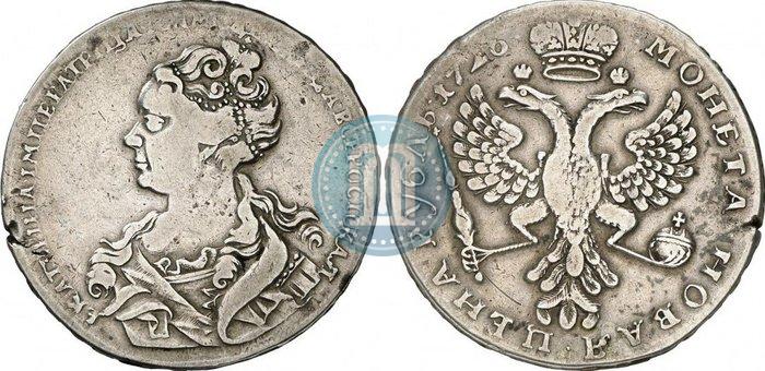 Picture 1 rouble 1726 year  "Moscow type, portrait turned to the left"