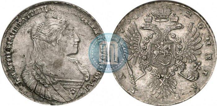 Фото 1 рубль 1734 года  "Тип 1735 года"