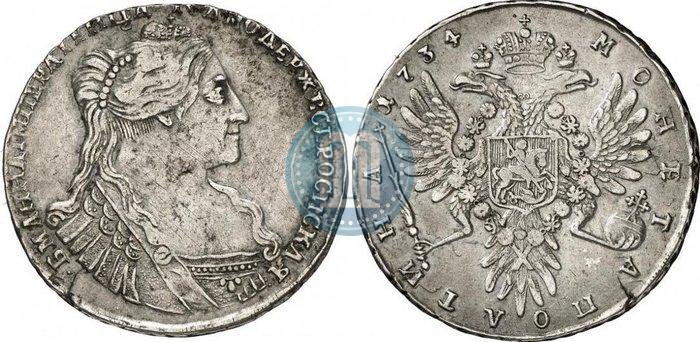 Picture Poltina 1734 year  "Type of 1735"