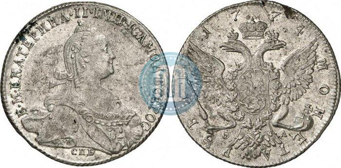 Picture 1 rouble 1774 year СПБ-ФЛ 