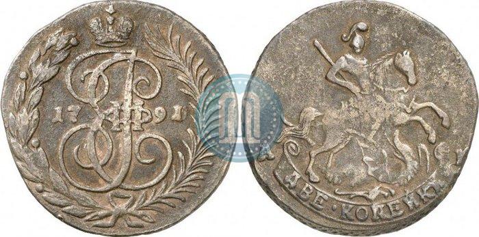 Фото 2 копейки 1791 года АМ 