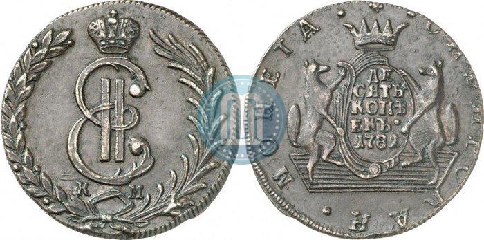 Picture 10 kopecks 1781 year КМ 