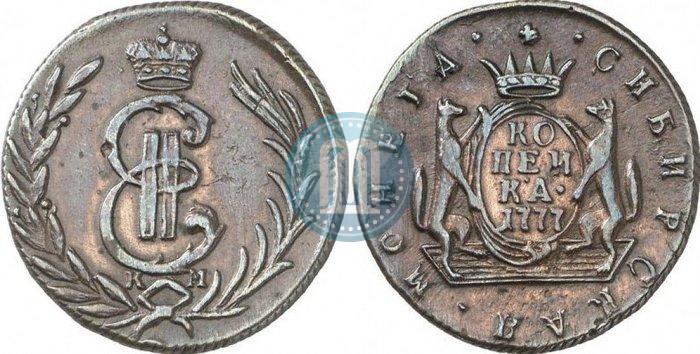 Фото 1 копейка 1777 года КМ 