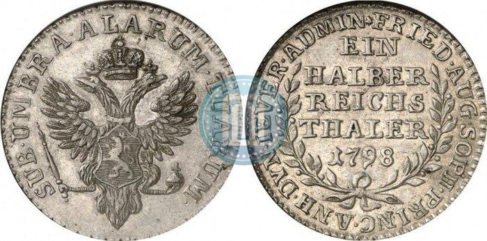 Фото Ein halber reichsthaler 1798 года  "Княжество Йевер"