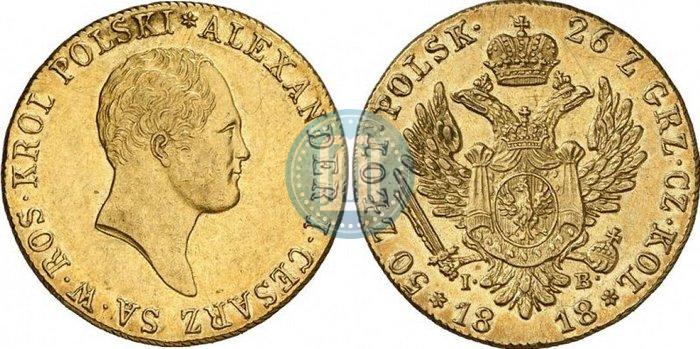 Picture 50 złotych 1818 year IB 