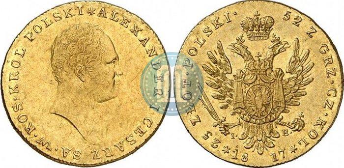 Фото 25 злотых 1817 года IB 