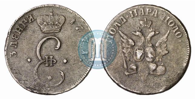 Фото Пара - 3 денги 1771 года S "Большой орел"