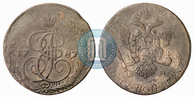 Picture 5 kopecks 1787 year ЕМ 