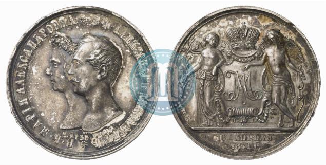 Picture 1 rouble 1841 year СПБ-НГ "In the memory of the wedding of the crown prince"