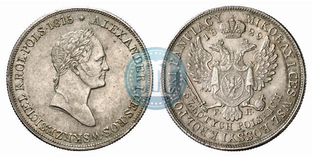 Picture 5 złotych 1829 year FH 