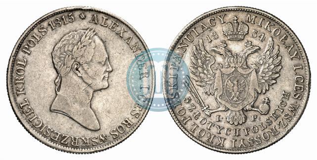 Picture 5 złotych 1834 year IP 