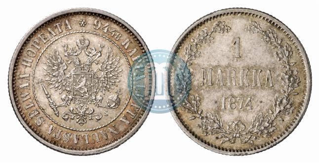 Picture 1 markka 1874 year S 