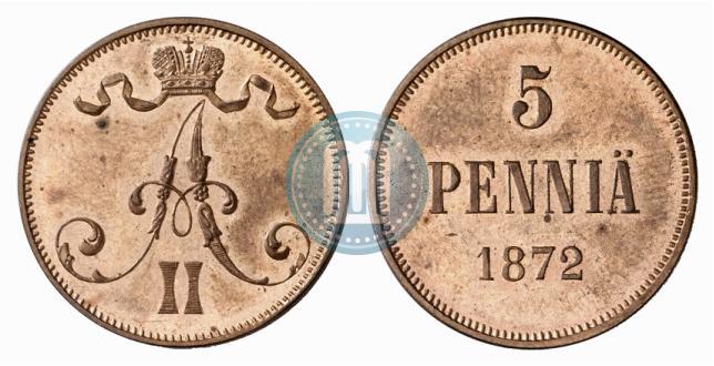 Фото 5 пенни 1872 года  