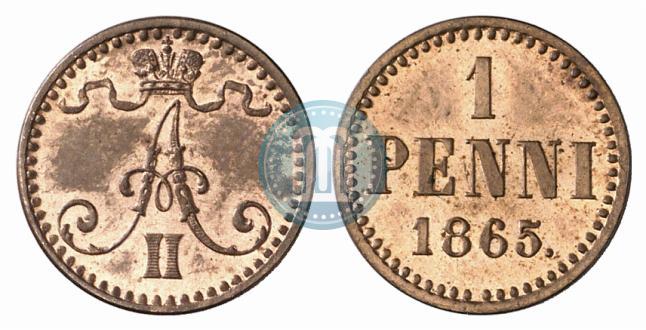 Фото 1 пенни 1865 года  