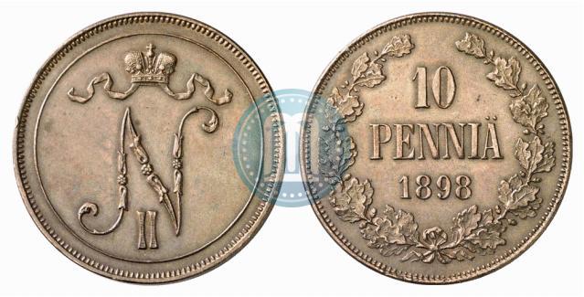 Фото 10 пенни 1898 года  