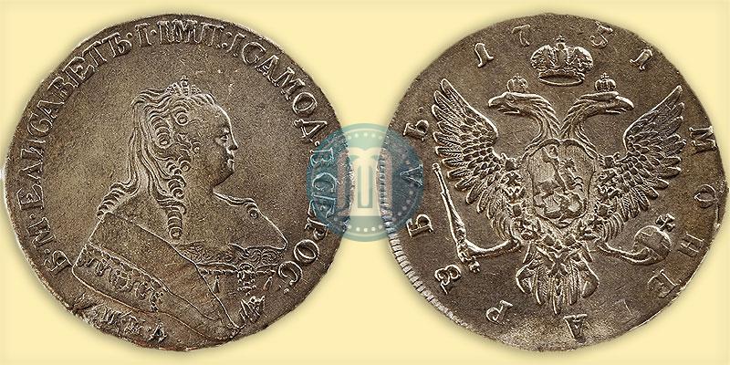 Picture 1 rouble 1751 year ММД 