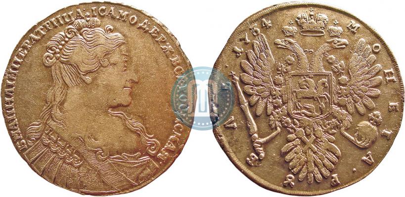 Фото 1 рубль 1734 года  "Тип 1734 года"