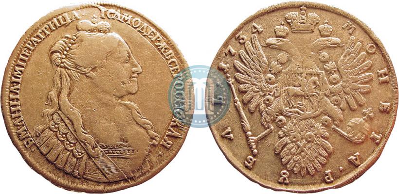 Фото 1 рубль 1734 года  "Тип 1735 года"