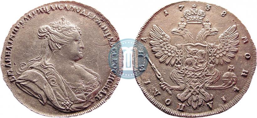 Picture Poltina 1738 year  "Petersburg type"