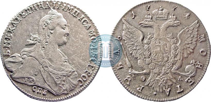 Фото 1 рубль 1774 года СПБ-ФЛ 