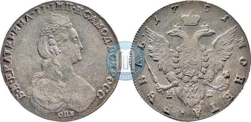 Picture 1 rouble 1781 year СПБ-ИЗ 