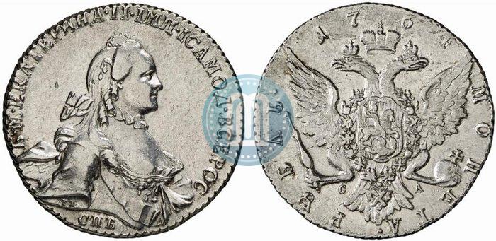 Фото 1 рубль 1764 года СПБ-СА 