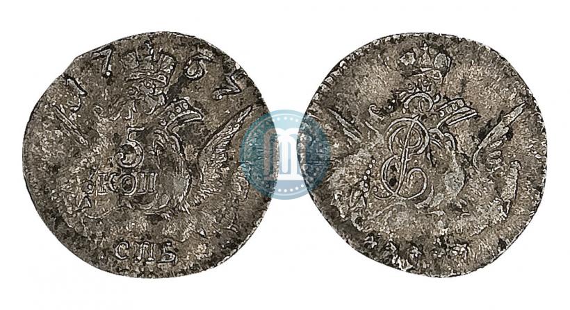 Фото 5 копеек 1757 года СПБ 