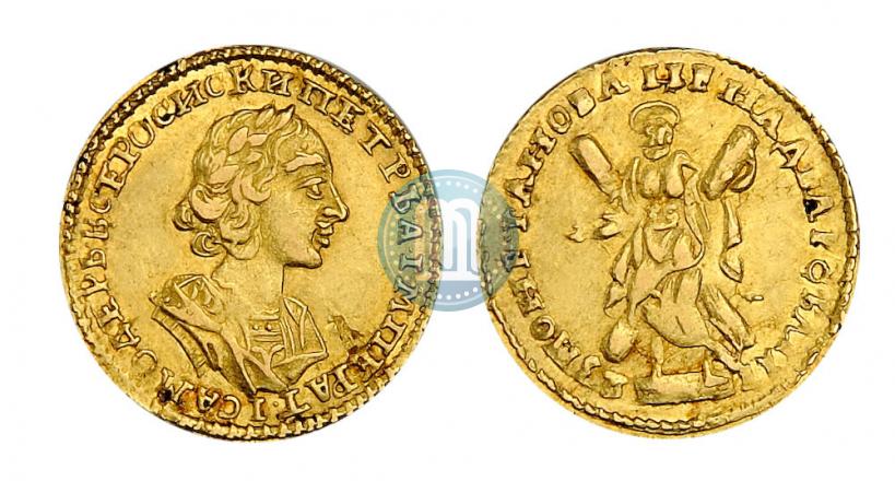 Фото 2 рубля 1723 года  "Портрет в античных доспехах"
