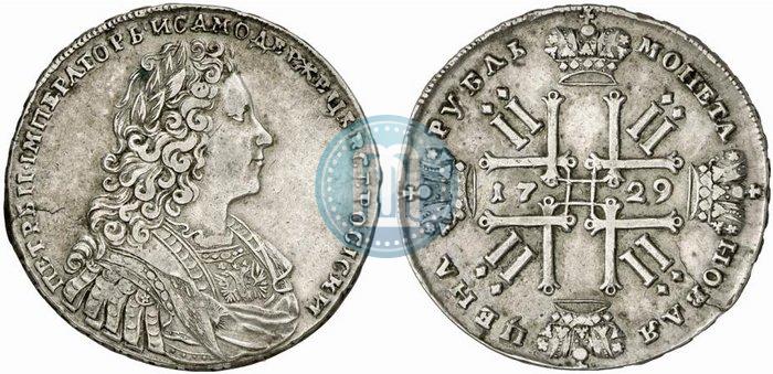 Фото 1 рубль 1729 года  "Тип 1728"